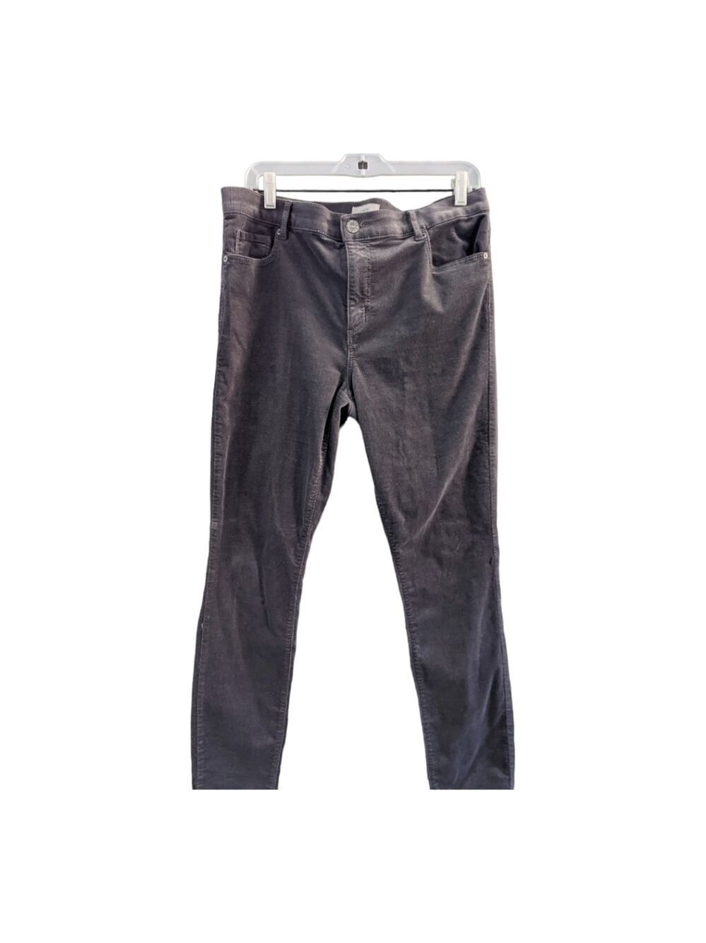 𝅺Loft Modern Skinny gray fine wale corduroy Size 12 Stretch